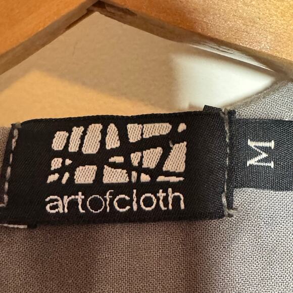 Art of Cloth Hand Made Dyed Size Medium Gray Black Open Front Jacket Pockets - Picture 7 of 8